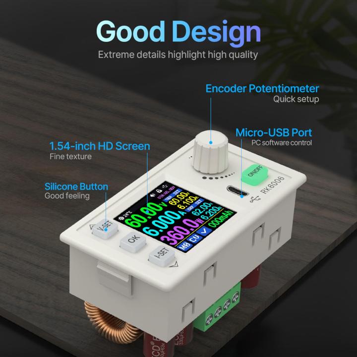 Image du produit RD Tech RK6006-BT Alimentation programmable de laboratoire Convertisseur DC-DC 60V 6A 360W