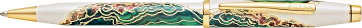 Image du produit Cross Stylo à bille twist Wanderlust Borneo Blanc Laque Vert Or Boîte cadeau (Laque blanche Vert Or, 1 x)