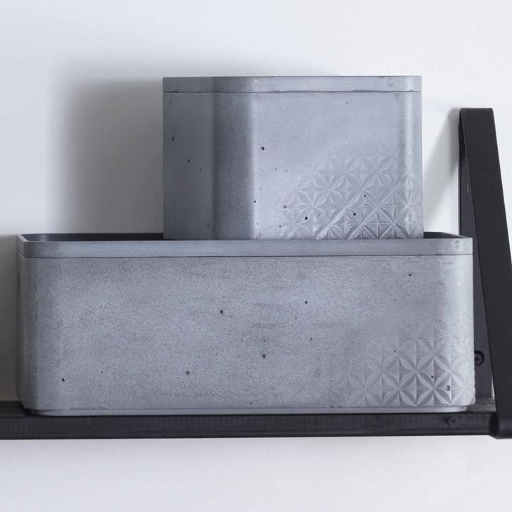 Actual product image Curver Set of 3 BETON Box M with lid light grey (34 x 24.5 x 13 cm, 8 l)