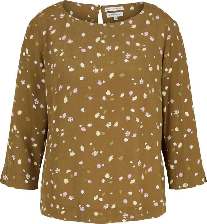 Tom Tailor Bluse Gemusterte Sommerbluse mit U-Boot Ausschnitt