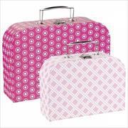Image du produit Goki Valise à motifs roses, Grande valise : 30 x 20,4 x 9 cm et 25 x 17,7 x 8,5 cm, Serrure en métal.