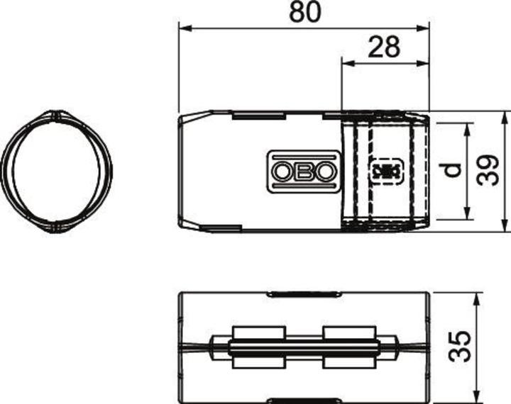 Actual product image OBO Bettermann 3000 MMS M32 LGR Quick-Pipe connection sleeve lgr 2154087