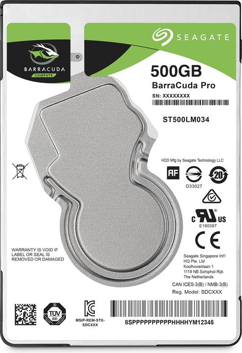 Actual product image Seagate BarraCuda Pro (0.50 TB, 2.5", SMR)