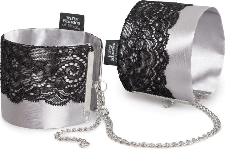 Produktbild Fifty Shades of Grey Play Nice Satin & Lace Wrist Cuffs - Black