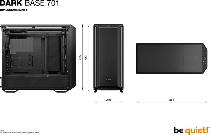 Produktbild be quiet! Dark Base 701 (ATX, mATX, Mini-ITX, E-ATX)