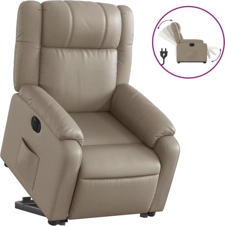 Produktbild VidaXL Relaxsessel mit Aufstehhilfe Elektrisch Cappuccino Kunstleder