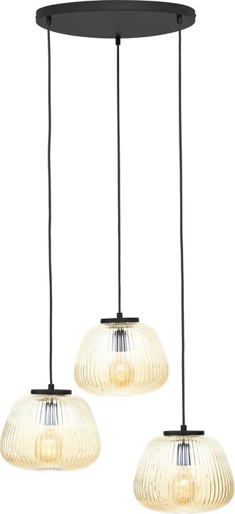Image du produit Brilliant Suspension Kaizen 3 lampes ambre-ambre/noir mat (E27)