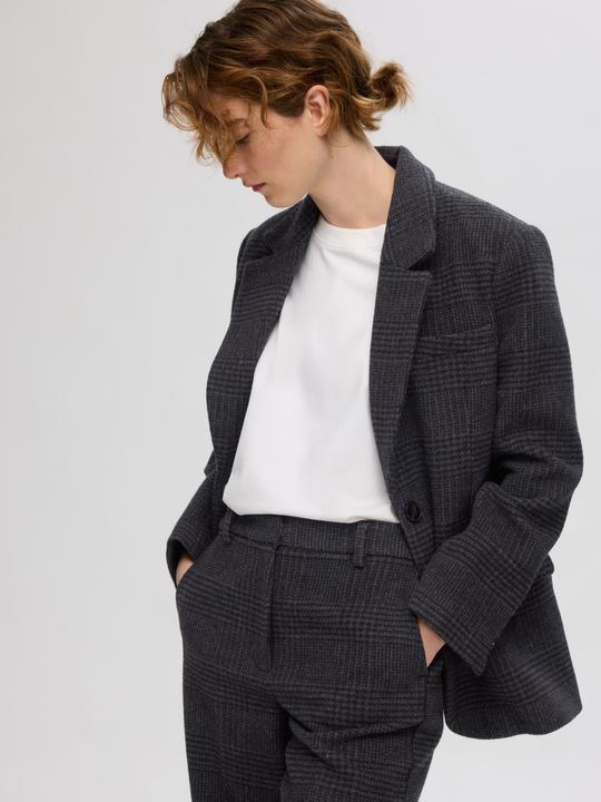 Actual product image Selected Femme Checked oversize blazer (36)