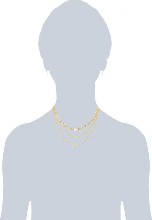 Actual product image Lulu & Jane Ladies metal alloy shell pearl yellow gold 40.0 cm base chain + 5.0 cm extension - 29583 (Metal alloy, 40 - 45 cm)