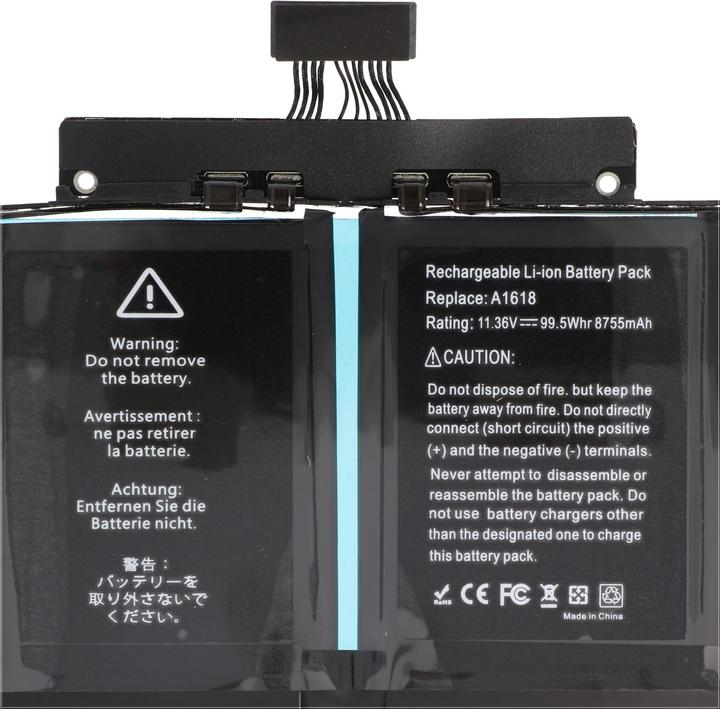 Actual product image AccuCell Akku passend für Apple A1398 15 (8755 mAh)