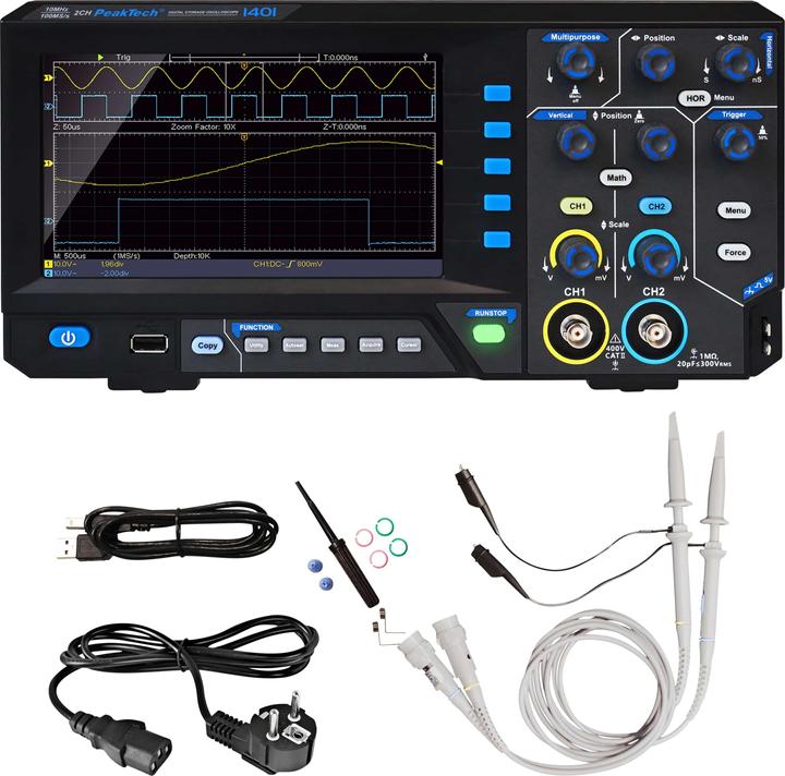 Peaktech P 1401 Digital Speicher Oszilloskop (CAT II 400V)