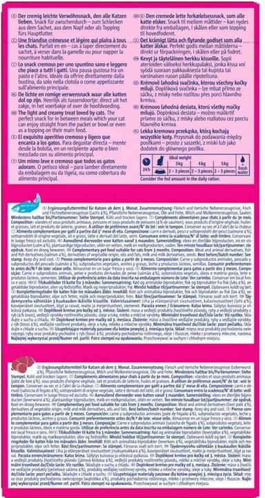 Valori nutrizionali e ingredienti Vitakraft Snack liquido Multipack con salsiccia di fegato e salmone MSC per gatti 16x15gr (58000) (Junior, 16 pz., 240 g)