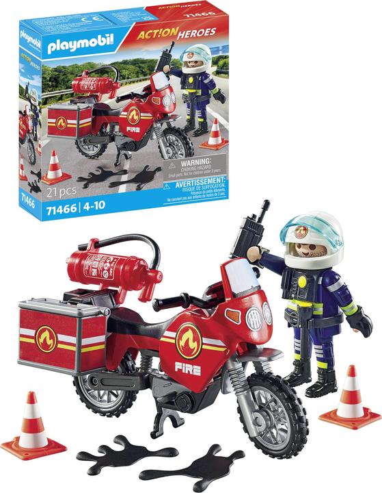 Image du produit Playmobil Moto de pompiers sur le lieu de l'accident (71466, Playmobil Action Heroes)