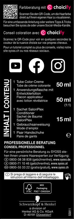 Actual product image Syoss Hair Coloring 8-11 Champagne Blonde (Champagne Blonde)