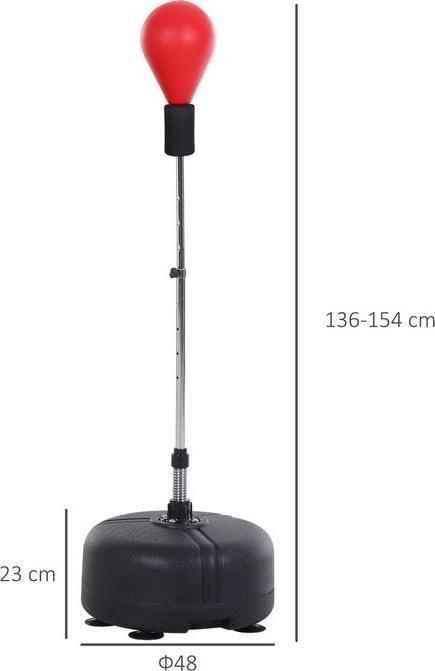 Produktbild Swisshandel24 Punchingball mit Ständer, 136-154 cm höhenverstellbar Boxsack, Standboxball Rot (24 cm)