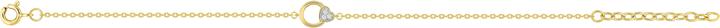Produktbild Lara Vergoldetem Messing ARMBAND – ZWEIFARBIG – ZIRKONIA – HERZ – 16+3 CM (19 cm)