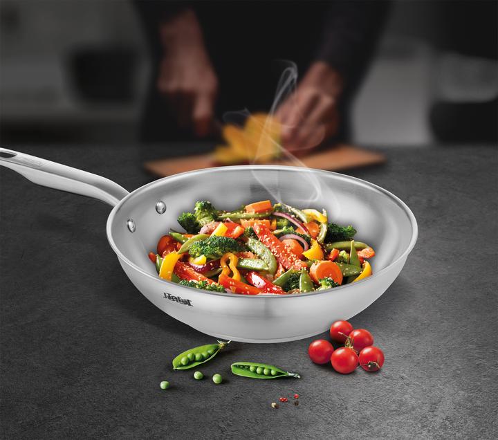 Immagine prodotto Tefal Padella wok Virtuoso (28 cm, Wok, Acciaio inossidabile)