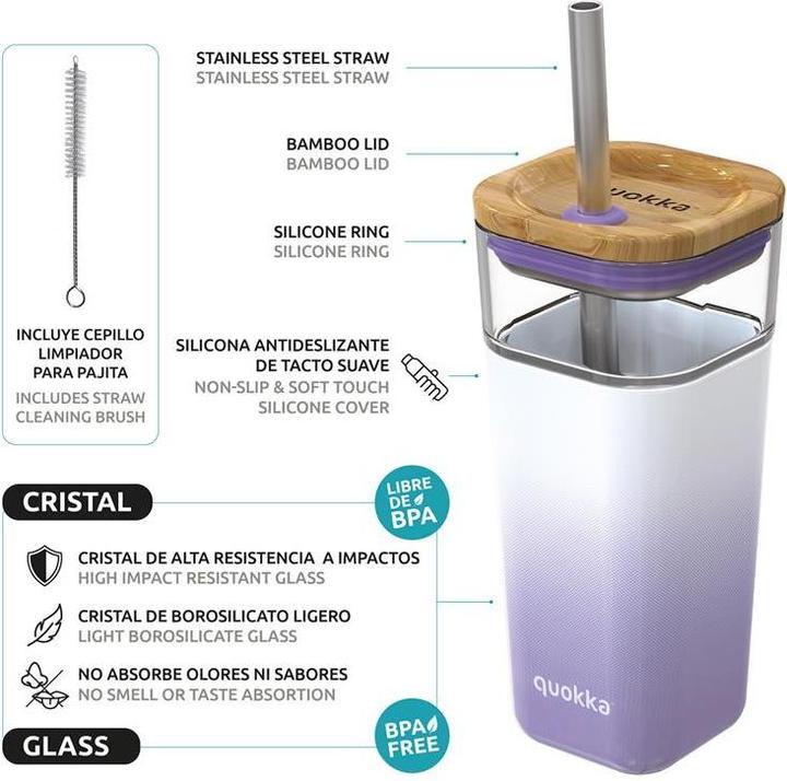 Produktbild Quokka Trinkbecher 'Liquid Cube Lilac Gradient' (0.54 l)