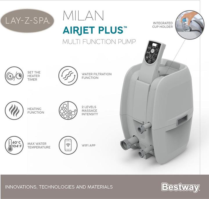 Immagine prodotto Bestway Lay-Z-Spa Milan AirJet Plus (6 pers.)
