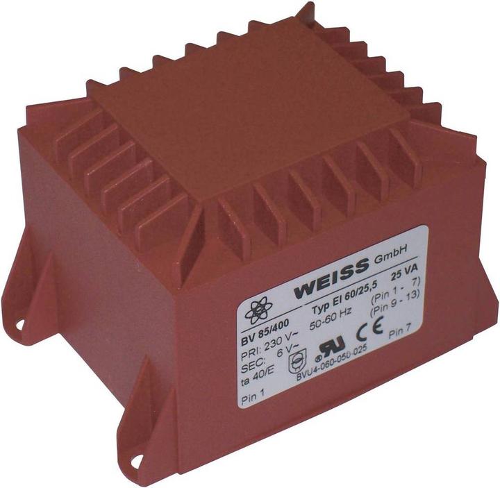 Image du produit Weiss Elektrotechnik Transformateur pour circuit imprimé EI 60 25 va