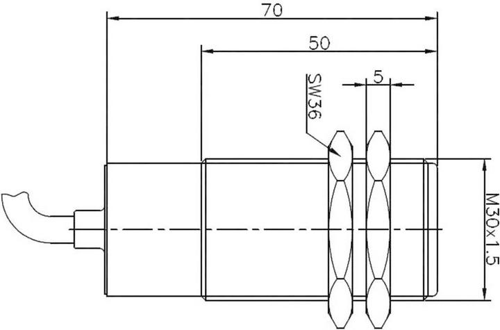 Actual product image Secatec Reed magnetic switch in metric housing