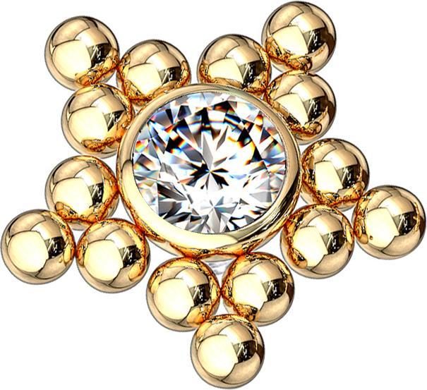 Immagine prodotto Star Piercing Dermal Anchor stella a sfere placcata oro (senza ottone, Acciaio chirurgico 316L)