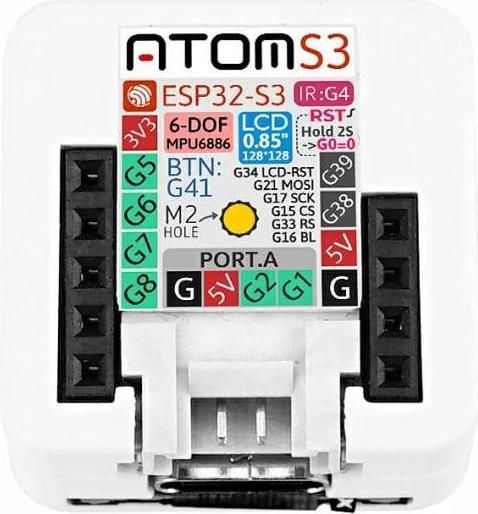 Image du produit M5Stack Kit de développement AtomS3 avec écran couleur 0,85 pouce