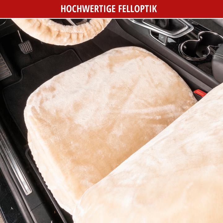 Actual product image Walser Car seat cover "Teddy" - faux fur - beige