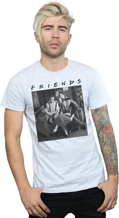 Actual product image Friends Mens Black And White Photo T-Shirt (L)
