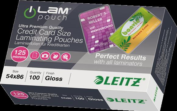Actual product image Leitz Laminating foil pouch 54x86mm (54 x 86 mm, 100 Piece, 125 µm)