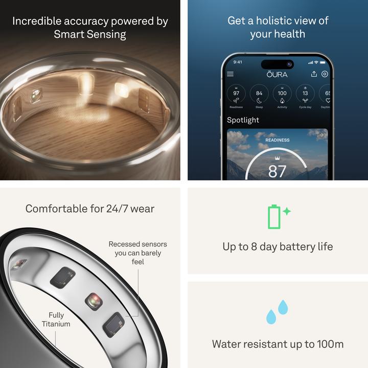 Actual product image Oura Ring 4 (7, Stealth)