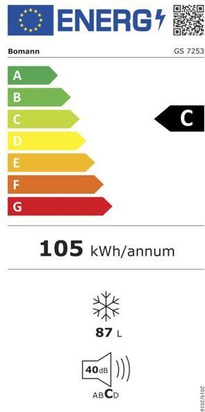 Label énergétique Bomann GS 7253 (Autonome, 87 l)
