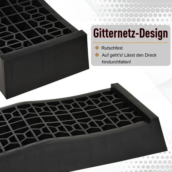 Actual product image Swisshandel24 2 Drive-on ramp, sleeper ramp, kerb ramp, rubber ramps, PP, black, 70 x 20 x 8 cm