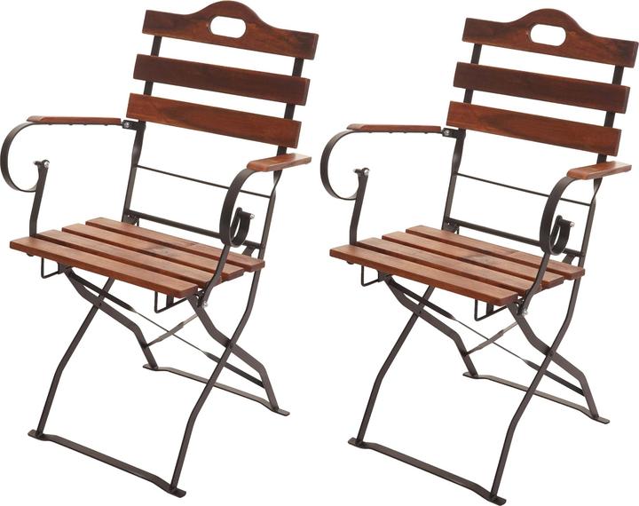 Produktbild Swisshandel24 2x Biergartenstuhl, Klappstuhl Gartenstuhl, Gastronomie-Qualität Akazie FSC-zertifiziert - braun