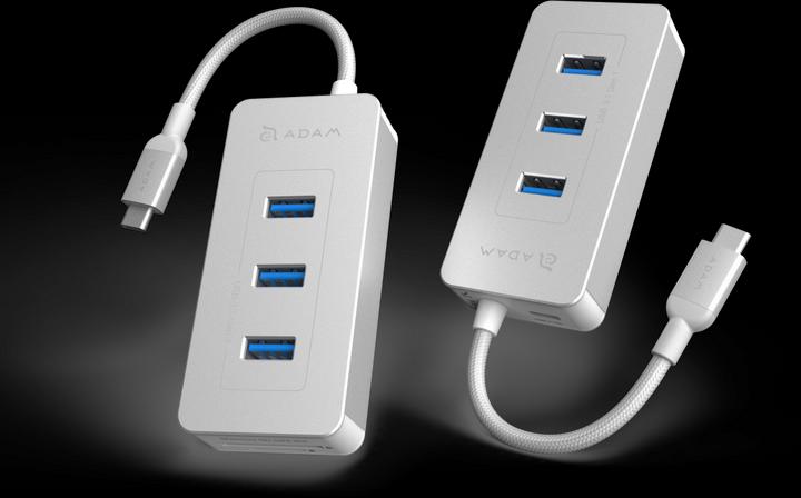 Actual product image Adam Elements CASA Hub PDC601- 6-port hub with card reader for memory cards, silver (USB-C, 6 Ports)