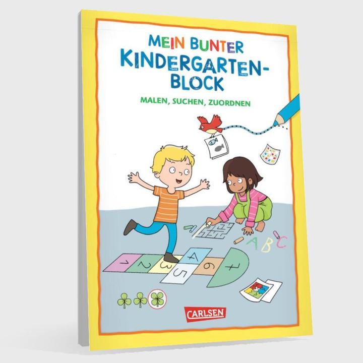 Produktbild Rätseln für Kita-Kinder: Mein bunter Kindergarten-Block: Malen, suchen, zuordnen (Deutsch, Hanna Sörensen, Carmen Eisendle, 2024)