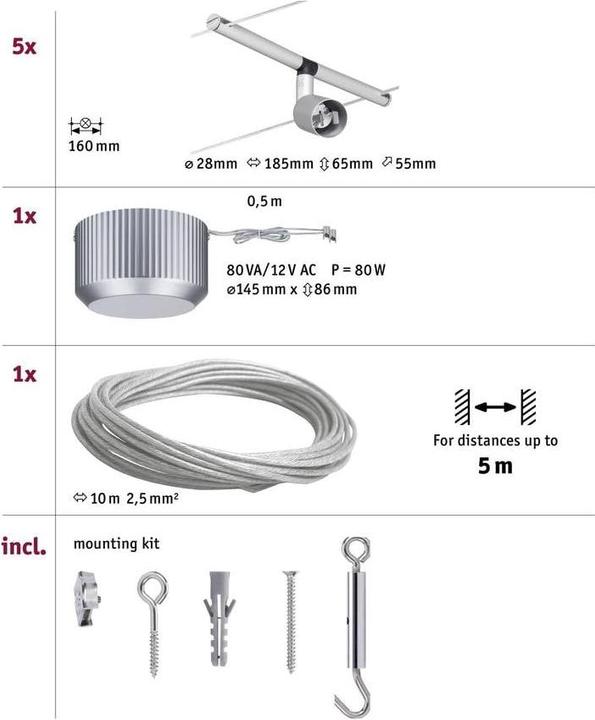 Immagine prodotto Paulmann Wire System Spice Salt (GU5.3)