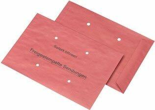 Actual product image Mailmedia Postage paid" envelope, B4, red (250 x)