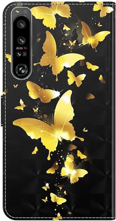 Immagine prodotto Cover-Discount Sony Xperia 1 IV - Custodia in pelle Farfalle oro (Sony Xperia 1 IV)
