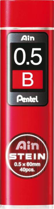 Pentel Druckbleistift-Minen Ain Stein 0.5mm (Ersatzmine, Schwarz, 0.50 mm)