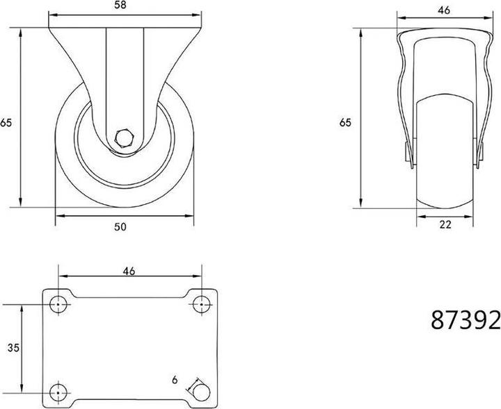 Actual product image Toya Vorel permanent polypropylene wheel 50 mm