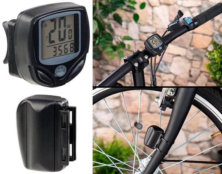 Image du produit Pearl Ordinateur de vélo numérique 15in1 avec capteur de roue sans fil sans fil