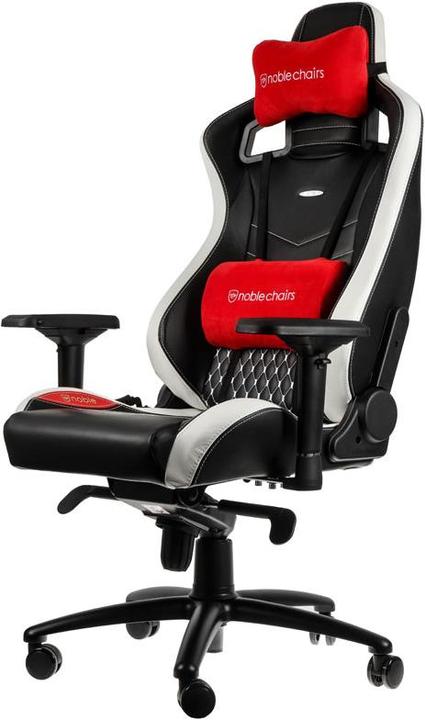 Produktbild noblechairs Gaming-Stuhl EPIC Echtleder-Gaming-Stuhl, Schwarz-Weiss-Rot