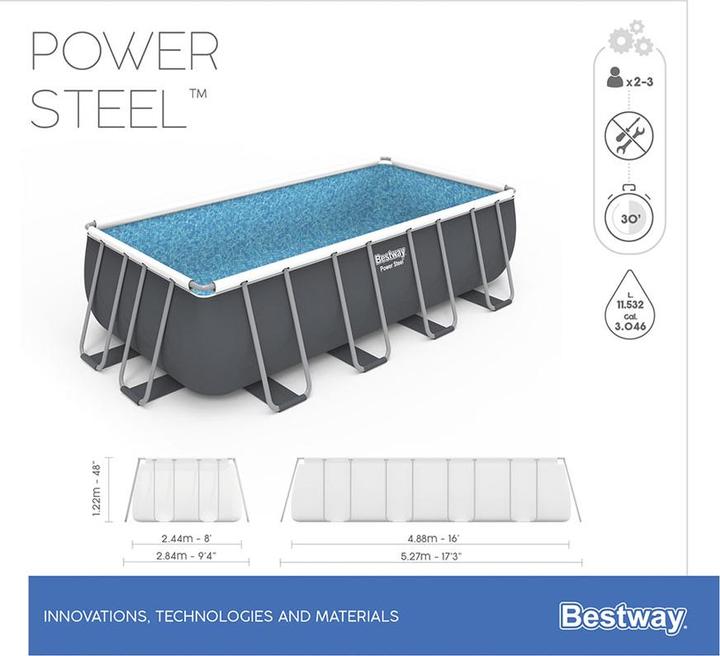 Produktbild Bestway Steel Pro MAX Frame Pool Komplet t-Set (488 x 244 x 122 cm)