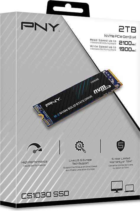 Image du produit PNY CS1030 M.2 NVMe PCIe Gen3 x4 2TB (2000 Go, M.2 2280)