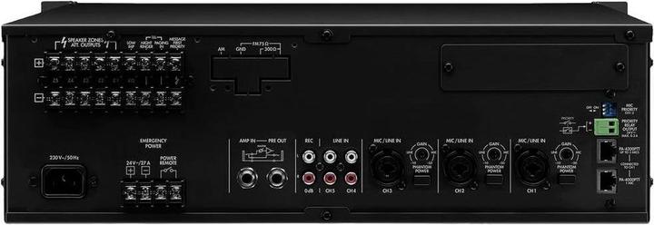 Actual product image Monacor PA-1240 ELA amplifier 240 W 5 zones (Amplifier)