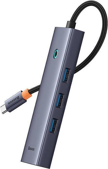 Actual product image Baseus Hub 6w1 UltraJoy 6-Port ( USB-C to 1xHDMI4K@30Hz + 3xUSB 3.0 + 1xPD +RJ45) (USB-C, 6 Ports)