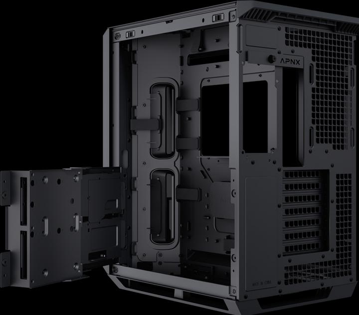 Produktbild APNX V1 PC-Gehäuse, Midi-Tower, ATX, Tempered Glass - schwarz (ATX, Mini-ITX, mATX)