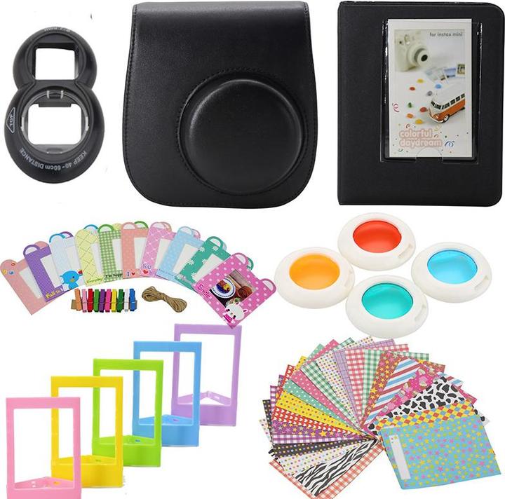 JTI Zubehörset für Fujifilm Instax Mini 8/9 - Schwarz (Kamera Zubehörtasche)