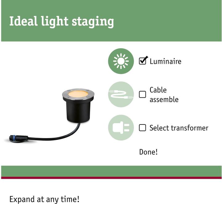Immagine prodotto Paulmann Pavimento plug & shine per esterni amico degli insetti (180 lm, IP67)